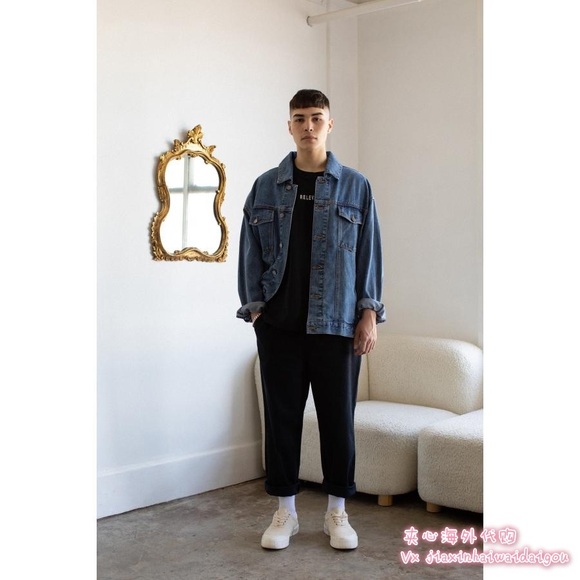 Oak fort men denim jacket medium light wash XS - Picture 10 of 11